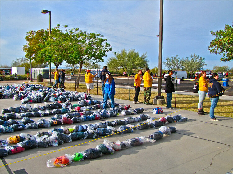 Drop Bags Organized for Retrieval