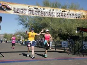 Runners on the Lost Dutchman Marathon course