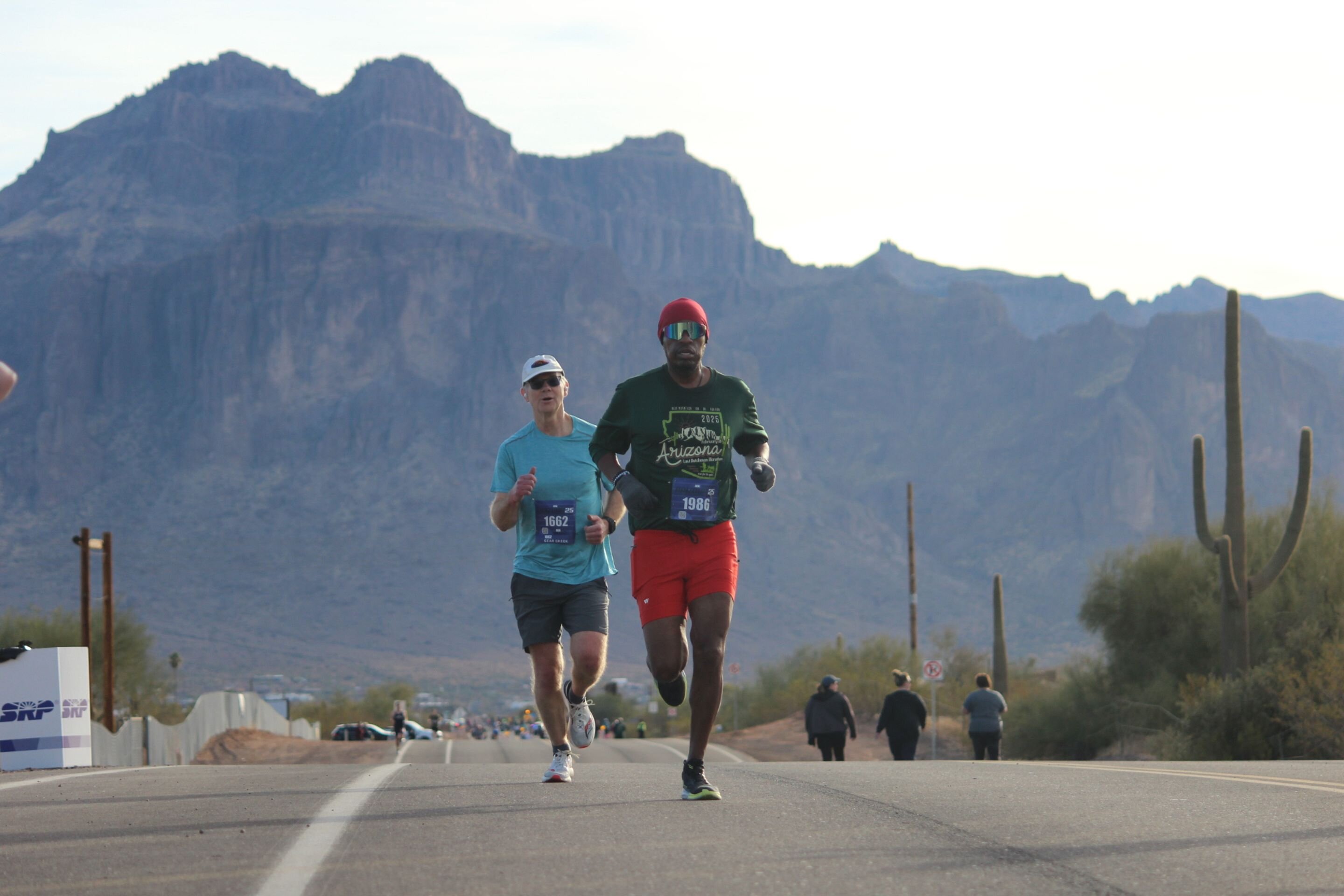 Lost Dutchman Marathon race day crowd and finish area
