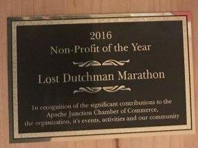 Apache Junction Non-Profit of the Year 2016 plaque